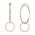 thumbnail image 1 of 40 mm Rhinestone Double Hoop Earrings, Rose Gold, 1 of 1