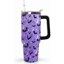 40 oz Bat Coffee Mug Cup Vacuum Insulated Travel Tumbler with Handle Lid and Straw,Gothic Gifts,Halloween Accessories Stuff