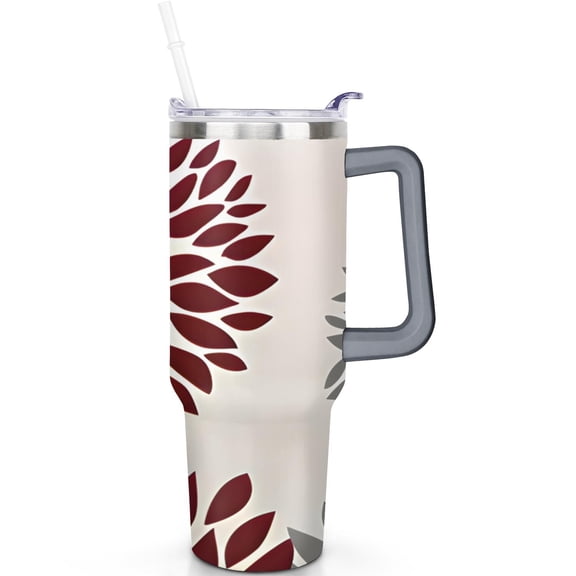 40 oz Bohemia Tumbler Handle Flip Straw Lid Travel 40oz Boho Tumblers with Lids Straws Vacuum Insulated Leak Proof Stainless Steel Mug Cup Gifts for Men Women