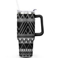 thumbnail image 1 of 40 oz Bohemia Tumbler Stainless Steel with Handle Flip Straw Lid Travel 40oz Boho Tumblers Lids Straws Vacuum Insulated Leak Proof Cup Mug Gifts for Men Women, 1 of 5