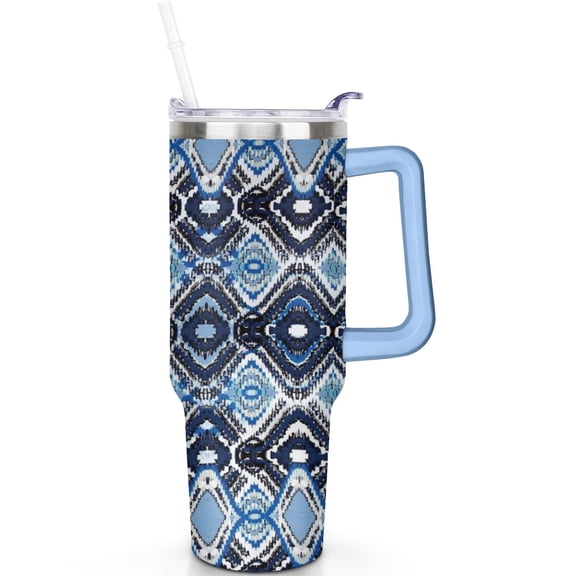 40 oz Boho Tumbler | Handle | Spill Proof Lid & Straw | Bohemia Theme 40oz Tumbler | Double Insulated | Office Gift Exchange | Boho Lover Gifts
