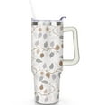 thumbnail image 1 of 40 oz Boho Tumbler Stainless Steel Vacuum Insulated Travel Cup with Handle Flip Straw Lid Leak Proof Gift for Men Women, 1 of 5