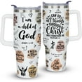 thumbnail image 1 of 40 oz Christian Tumblers with Handle Gifts for Women, Bible Verse Scripture Gifts, Religious Spiritual Faith Gifts for Women, Baptism Gifts for Girl, 1 of 6