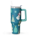 thumbnail image 1 of 40 oz Christmas Day Reindeer Tumbler with Handle and Straw, Stainless Steel Insulated Cup 40 oz, Leak Proof Holiday Mug, Gift Ideas, 1 of 4