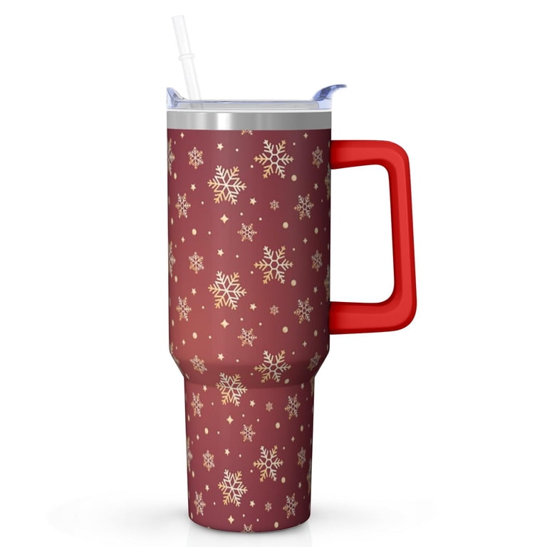 40 oz Christmas Stocking Tumbler with Handle and Straw, Stainless Steel  Insulated Cup 40 oz, Leak Proof Holiday Mug, Festive Winter Gift