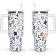 thumbnail image 1 of 40 oz Cute Cat Tumbler with Handle and Straw Lid Cat Lovers Themed Gifts for Women Double Insulated Cup Travel Coffee Mug, 1 of 6