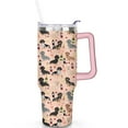 thumbnail image 1 of 40 oz Dog Tumbler with Spill Proof Lid 40oz Dog Theme Tumbler with Handle Straw Double Insulated Travel Cup Dog Travel Must Haves Gifts for Men Women, 1 of 5