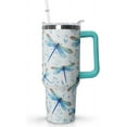 thumbnail image 1 of 40 oz Dragonfly Tumbler With Lid and Straw - Water Bottle, Coffee Mug, Travel Cup - Gifts for Women, Ornament, Accessories, 1 of 6