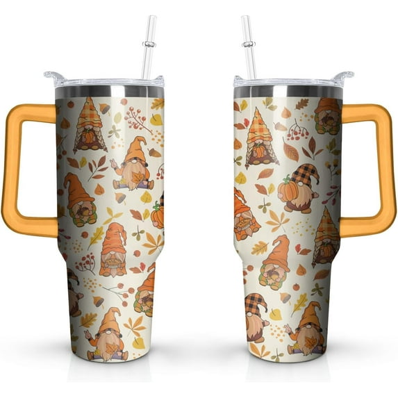 40 oz Fall Gnome Tumbler with Handle