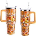 thumbnail image 1 of 40 oz Fall Pumpkin Tumbler With Handle and Straw Lid 40oz Fall Themed Gifts Double Stainless Steel Insulated Fall Cup Travel Coffee Autumn Mug Fall Gifts for Thanksgiving, 1 of 5