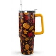 thumbnail image 1 of 40 oz Fall Pumpkin Tumbler Insulated Stainless Tumbler, Autumn Travel Coffee Cup Water Bottle, Thanksgiving, 1 of 6