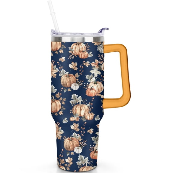 40 oz Fall Travel Must Haves Tumbler with Handle Spill Proof Lid: Straw Included 40oz Fall Theme Tumbler Double Insulated Gifts