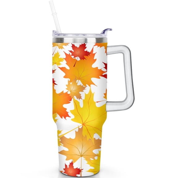 40 oz Fall Travel Must Haves Tumbler with Spill Proof Lid Handle and Straw 40oz Fall Theme Tumbler Double Insulated Trending Fall Gifts