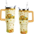 thumbnail image 1 of 40 oz Fall Tumbler With Handle and Straw Lid 40oz Stainless Steel Insulated Thanksgiving Tumbler Double Insulated Fall Cup Travel Coffee Thanksgiving Mug, 1 of 6