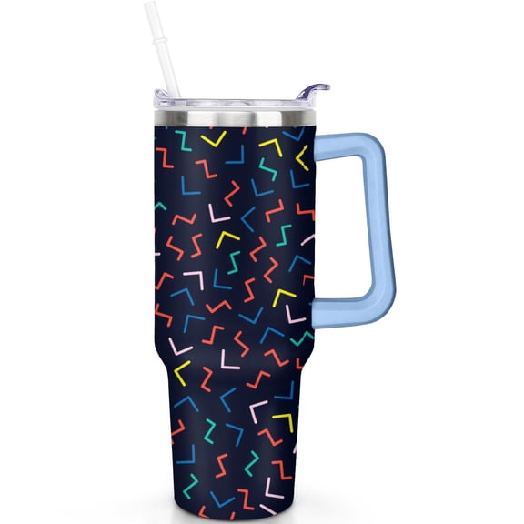 40 oz Fashion Tumbler with Spill Proof Lid 40oz Fashion Theme Tumbler with Handle Straw Double Insulated Travel Cup Fashion Travel Must Haves Gifts for Men Women