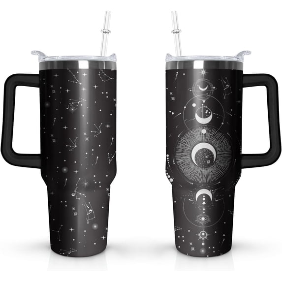 40 oz Goth tumbler with handle (Star Moon)