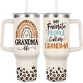 thumbnail image 1 of 40 oz Grandma Tumbler -Grandma Present from Granddaughter, Grandson-Grandma Stainless Steel Insulated Cup, 1 of 5