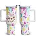 thumbnail image 1 of 40 oz Happy Easter Tumblers with Handle and Straw, Rabbit 40oz Stainless Steel Vacuum Insulated Travel Coffee Mug Cup Water Bottle, Easter Stuff Accessories Gifts for Women, 1 of 6
