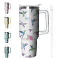 thumbnail image 1 of 40 oz Hummingbird Tumbler with Handle and Straw, Insulated Stainless Steel Cup with Lid, Travel Coffee Mug Water Bottle, Animal Lovers Women Gifts, 1 of 6