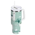 thumbnail image 1 of 40 oz Insulated Stainless Steel Tumbler Double Wall Stainless Steel Tumbler with 2-Way Drinking Cute Cartoon Llama Pattern, 1 of 9
