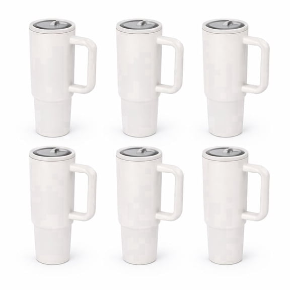 40 oz Insulated Stainless Steel Tumbler with Handle, Leak-Resistant Lid, Cupholder Friendly Travel Mug, Double Wall Vacuum Insulated Coffee Cup, 8 Colors