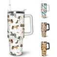 thumbnail image 1 of 40 oz Insulated Stainless Tumbler With Handle and Straw, 40oz Coffee Travel Mugs Cup Water Bottle Horse Lovers Gifts for Women Girls, 1 of 6