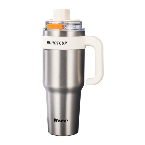 40 oz Insulated Tumbler with Handle 316 Stainless Steel Vacuum Travel Mug for Car Office Gym Outdoor Triple-Drink Mode (Sip/Straw/Tea Infuser) BPA-Free Leak-Proof 24H Cold 12H Hot,H