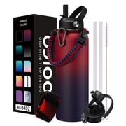 40 oz Insulated Water Bottle - Cold for 48H,Stainless Steel Water Bottle with Straw/Spout Lids,Leak-proof Insulated Water Flask for Workout Sports Gym