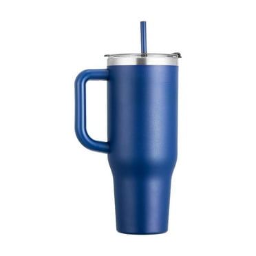 40 oz Insulated Water Bottle Stainless Steel Coffee Cup Handheld Blue