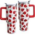 thumbnail image 1 of 40 oz Ladybug Tumbler With handle and straw,Stainless Steel Cup Extra Large Vacuum Double Wall Insulated Tumblers Travel Mug,Hot and cold beverages Car Cup, 1 of 6