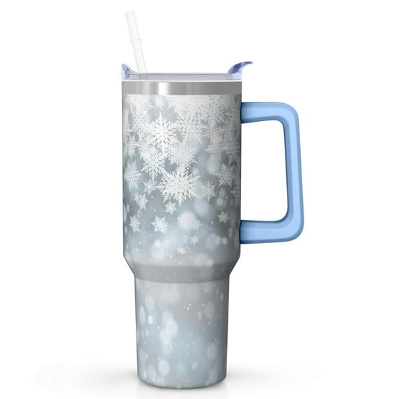 40 oz Merry Christmas Holiday Tumbler with Handle and Straw, Stainless Steel Cup 40 oz, Leak Proof Winter Mug, Gift Ideas for Women