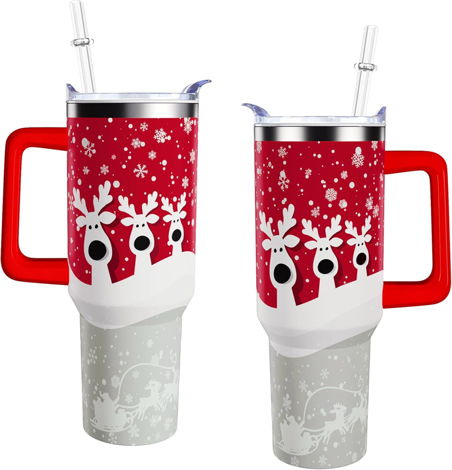 40 oz Merry Christmas Tumbler with Handle and Straw 40oz Stainless ...