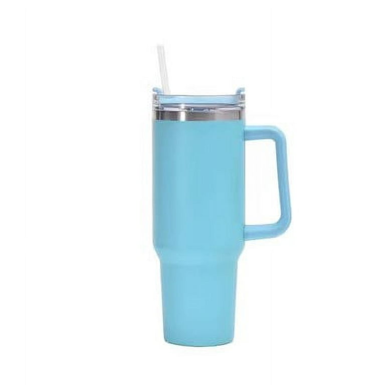 40 oz Mug Tumbler With Ceramic Coating. Vacuum Insulated Travel Tumbler  With Handle.Lid and Straw.Stainless Steel Cup.Keep Drinks Cold 24  Hours.Dishwasher Safe.Sweat Proof.Leak Proof. Teal 