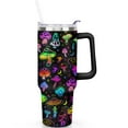 thumbnail image 1 of 40 oz Mushrooms Tumbler with Handle Flip Straw Lid Travel 40oz Mushrooms Travel Must Haves Tumblers Lids Straws Vacuum Insulated Leak Proof Stainless Steel Cup Mug Gifts for Men Women, 1 of 5