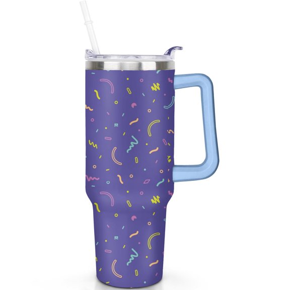 40 oz Polka Dots Travel Must Haves Tumbler Handle Spill Proof Lid Straw Polka Dots Theme 40oz Tumbler Double Insulated Office Gift Exchange Polka Dots Lover Gifts