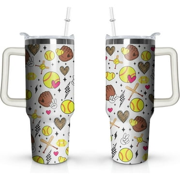 40 oz Softball Tumbler with Handle