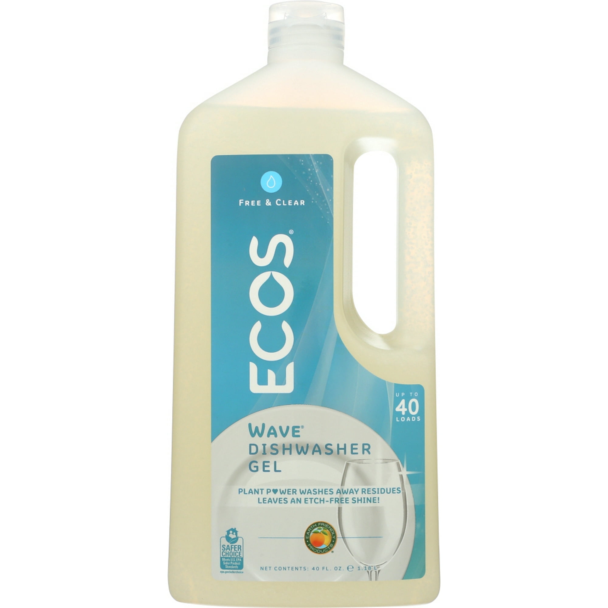 40 oz. Squeeze Bottle Free and Clear Wave Gel Dishwasher Detergent - Pack of 2