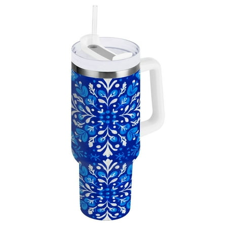 40 oz Stainless Steel Tumbler Vacuum Insulated Leak Proof Stainless Steel Coffee Cup Water Bottles Blue Beautiful