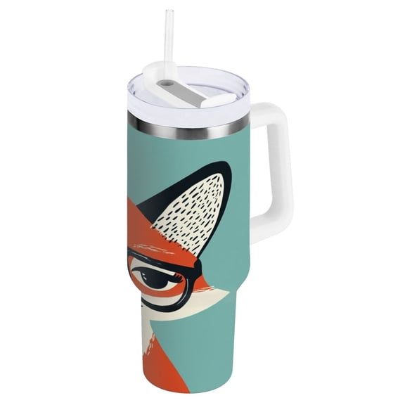 40 oz Stainless Steel Tumbler Vacuum Insulated Leak Proof Stainless Steel Coffee Cup Water Bottles Cartoon Beautiful Fox