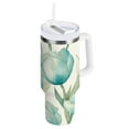thumbnail image 1 of 40 oz Stainless Steel Tumbler Vacuum Insulated Leak Proof Stainless Steel Coffee Cup Water Bottles Green Tulip, 1 of 9