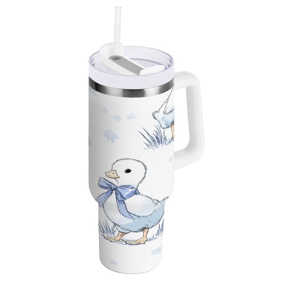 40 oz Stainless Steel Tumbler Vacuum Insulated Leak Proof Stainless Steel Coffee Cup Water Bottles Tiny Little Ducking Art