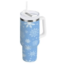 40 oz Stainless Steel Tumbler Vacuum Insulated Leak Proof Stainless Steel Coffee Cup Water Bottles White Snowflakes