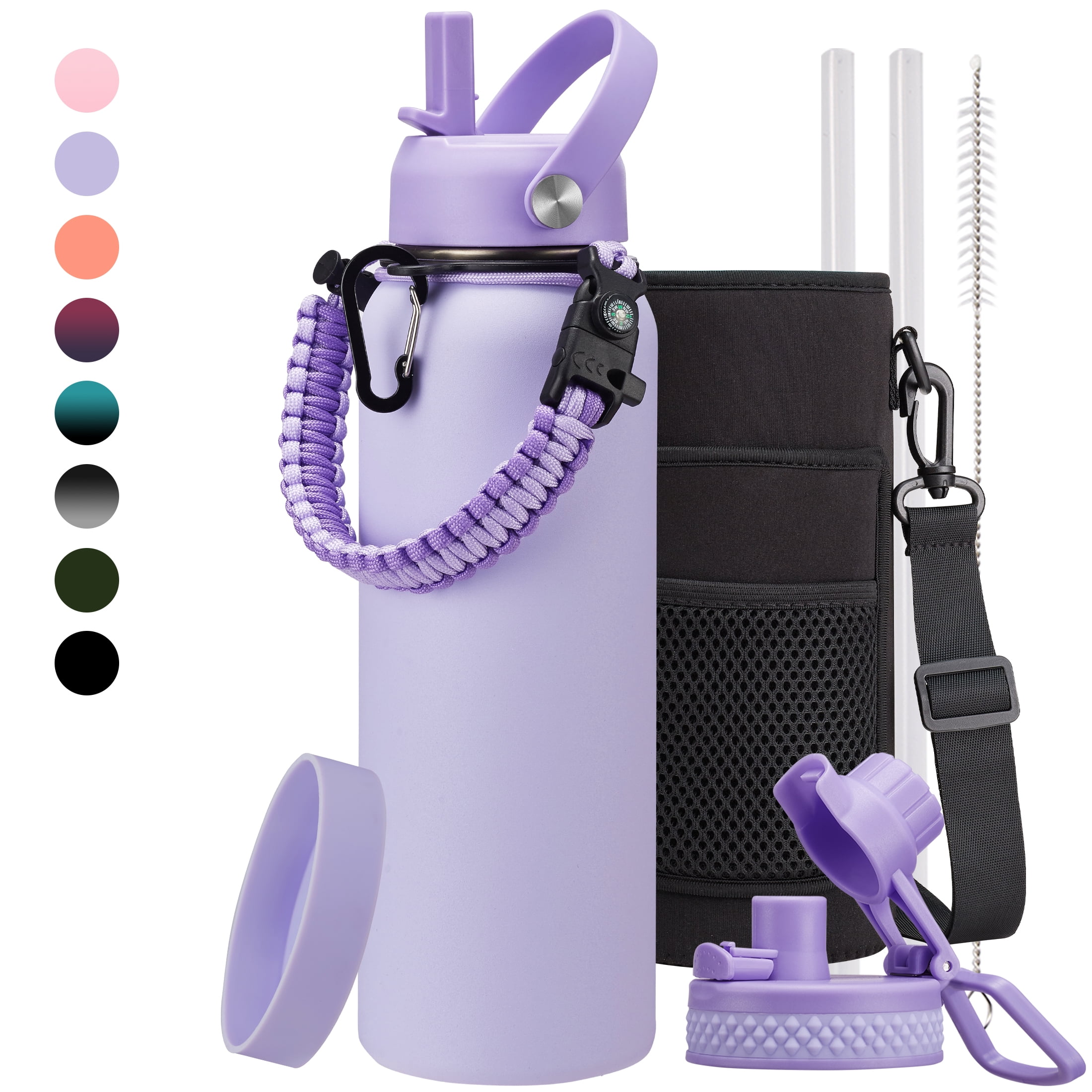 40 oz Stainless Steel Water Bottles - Vacuum Insulated Triple-Wall Jug Keep Cold-48h & Hot-24h, Purple Thermal Fitness Sports Water Bottle