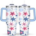 thumbnail image 1 of 40 oz Starfish Tumbler with Handle Double Wall Vacuum Insulation Water Bottle Gift for Travel Commuting, 1 of 7