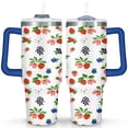 thumbnail image 1 of 40 oz Strawberry Fruit Cup with Handle Vacuum Insulated Tumbler Gift for Women Men, 1 of 7