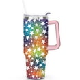thumbnail image 1 of 40 oz Travel Fashion Tumblers with Lids Straws Fashion Tumbler with Handle Flip Straw Lid Vacuum Insulated Leak Proof Stainless Steel Travel Tumbler Must Have, 1 of 6