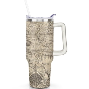 40 oz Travel Tumbler Travel Theme 40oz Tumbler with Handle and Spill Proof Lid Straw Double Insulated Amazon's Choice Gifts