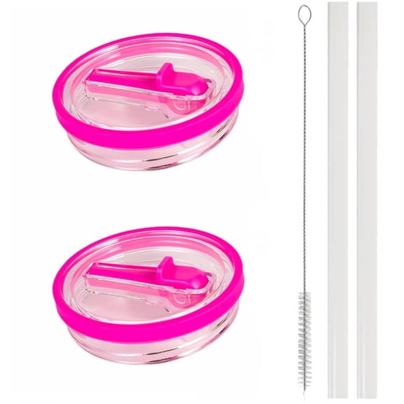 40 oz Tumbler Flip Straw Lid Replacement Fit Compatible with Stanley Quencher Tumbler,2 PCS Spill Proof Splash Resistant and Leak Proof,Reusable Cup Lids Compatible with Stanley (Hot Pink)
