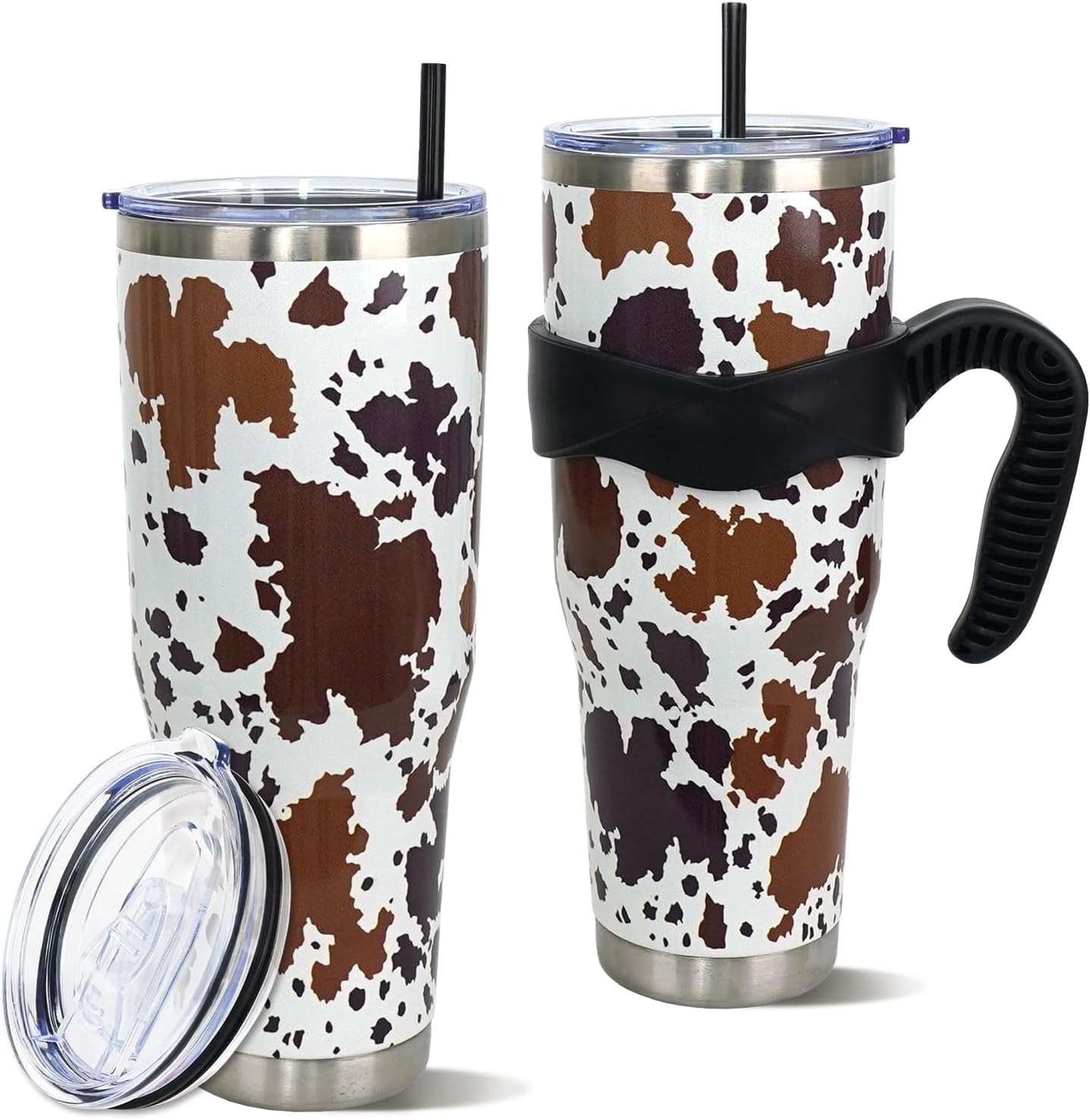 40 oz Tumbler with Handle and Straw Cow Tumbler Brown Cow Gifts for ...