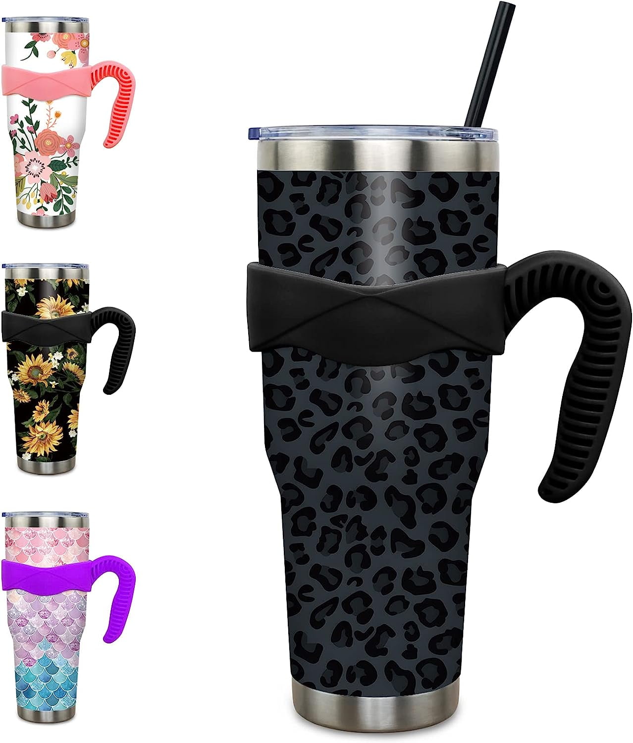 40 oz Leopard Print tumbler with Handle Skinny Vacuum Insulated Tumbler  With Straw,Cute Cheetah Prin…See more 40 oz Leopard Print tumbler with  Handle